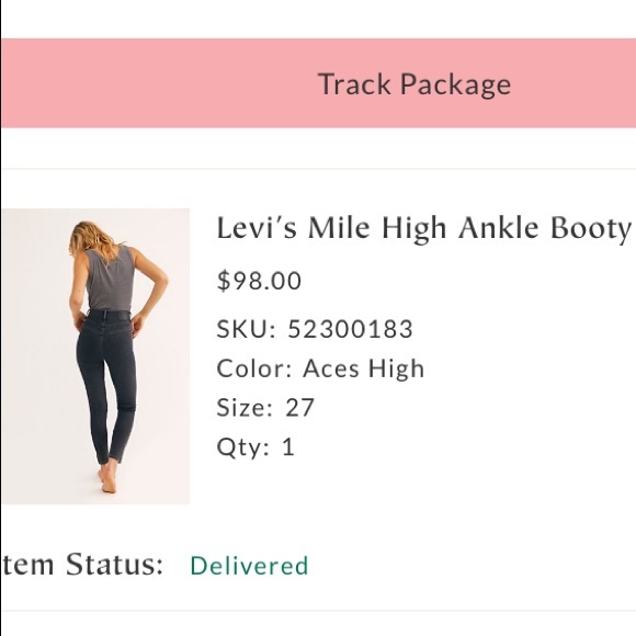 Levi and Free People Mile High Skinny Ankle Booty Jean Aces High 27 - Picture 2 of 7